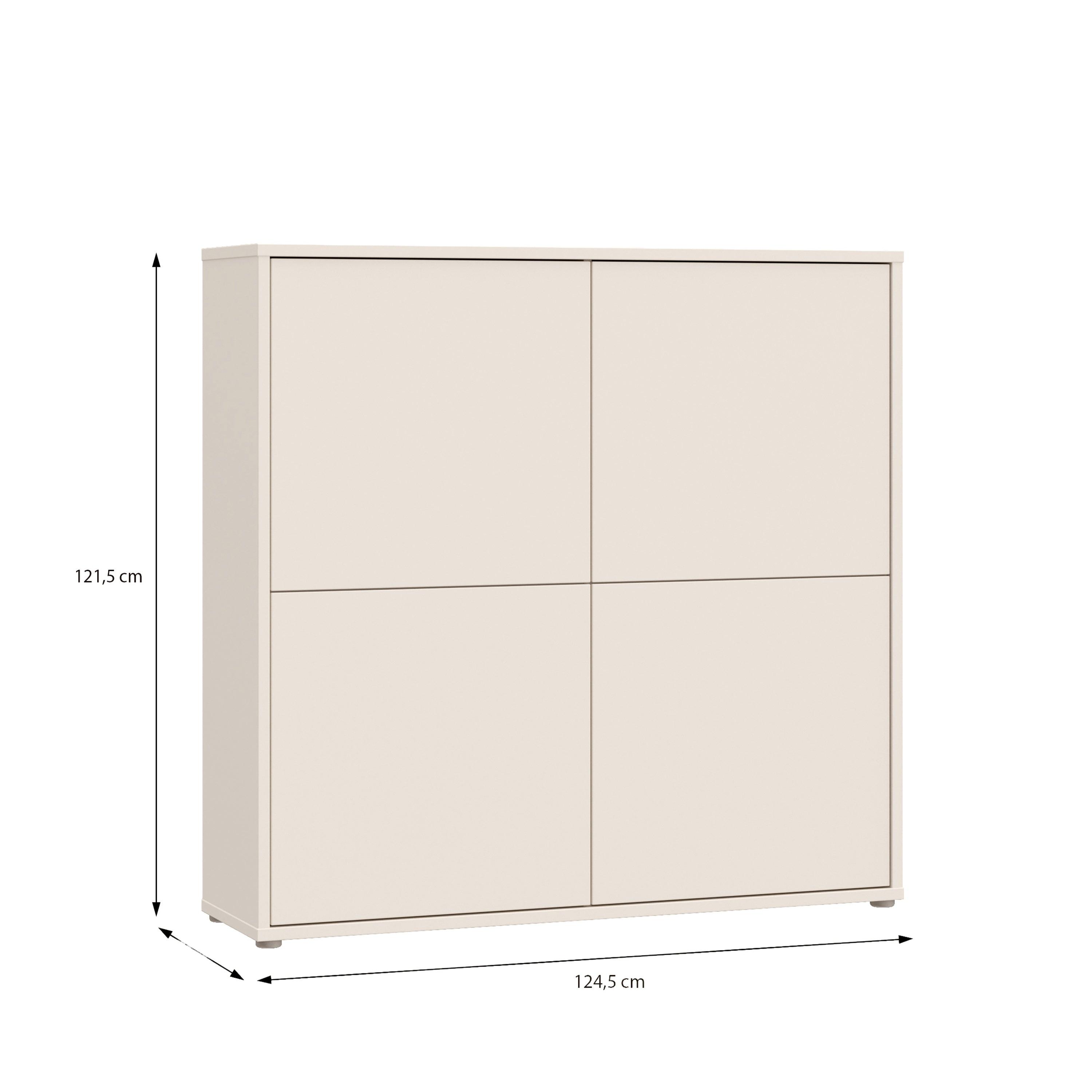 Alice Springs 4 Door Large Storage Cabinet with Push-to-Open Doors in Sand - image 7