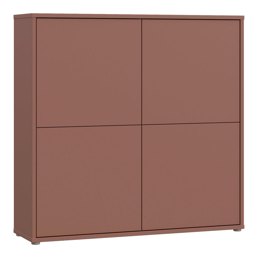 Alice Springs 4 Door Large Storage Cabinet with Push-to-Open Doors in Terracotta