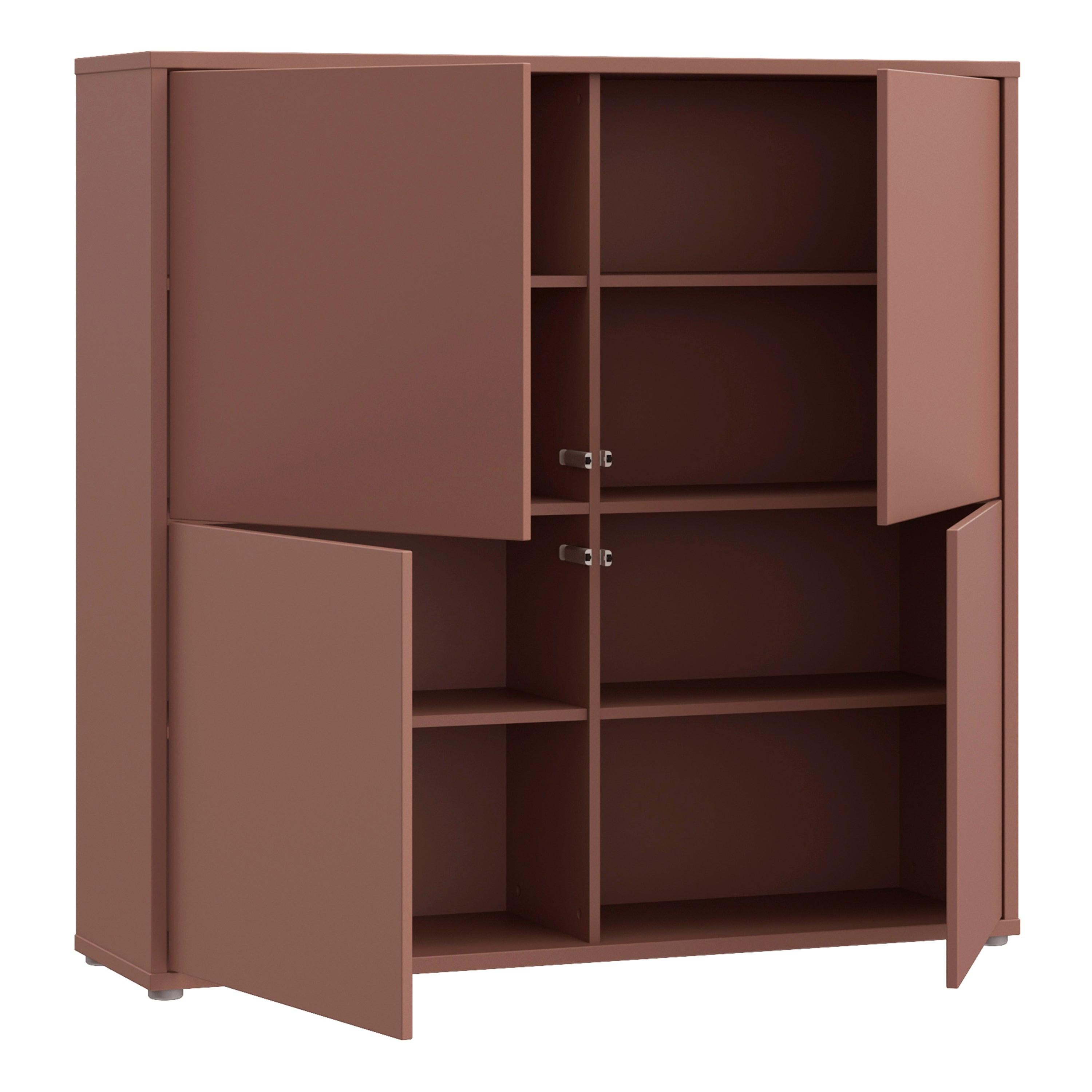 Alice Springs 4 Door Large Storage Cabinet with Push-to-Open Doors in Terracotta - image 4