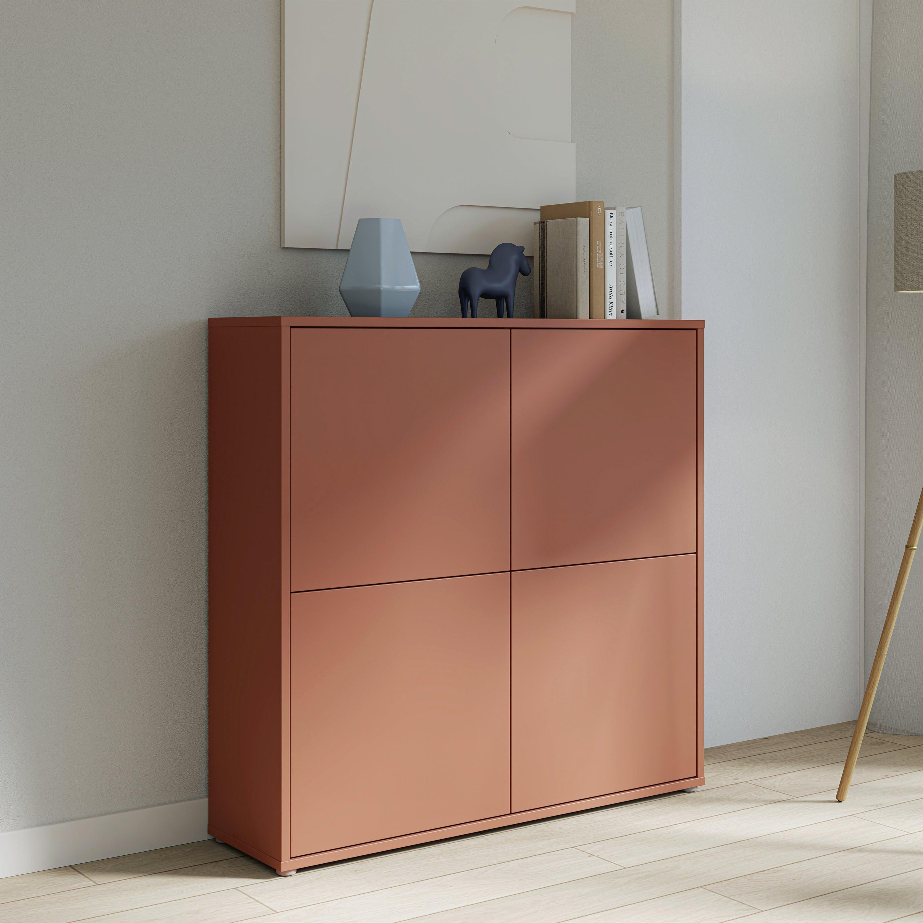 Alice Springs 4 Door Large Storage Cabinet with Push-to-Open Doors in Terracotta - image 6