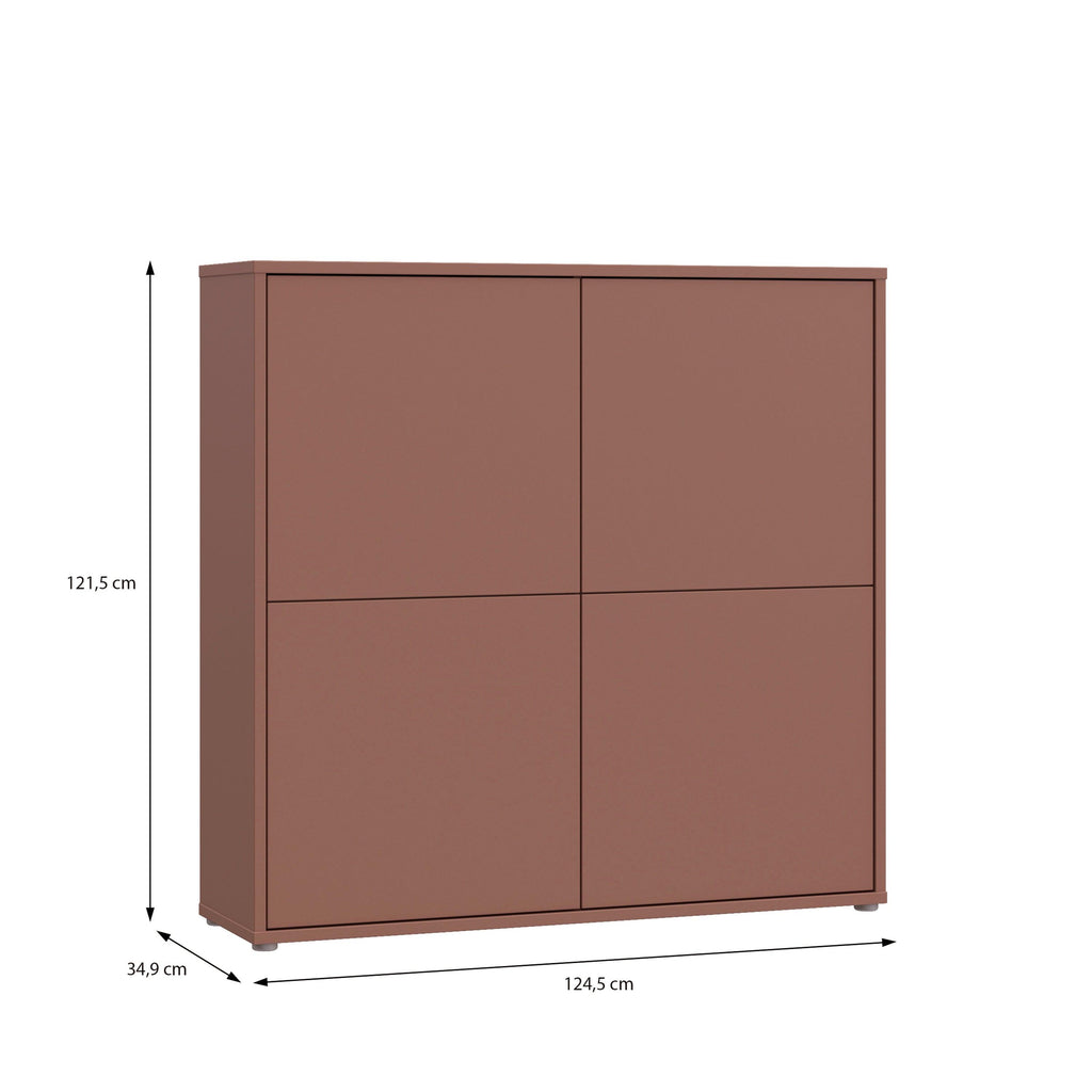 Alice Springs 4 Door Large Storage Cabinet with Push-to-Open Doors in Terracotta - image 7