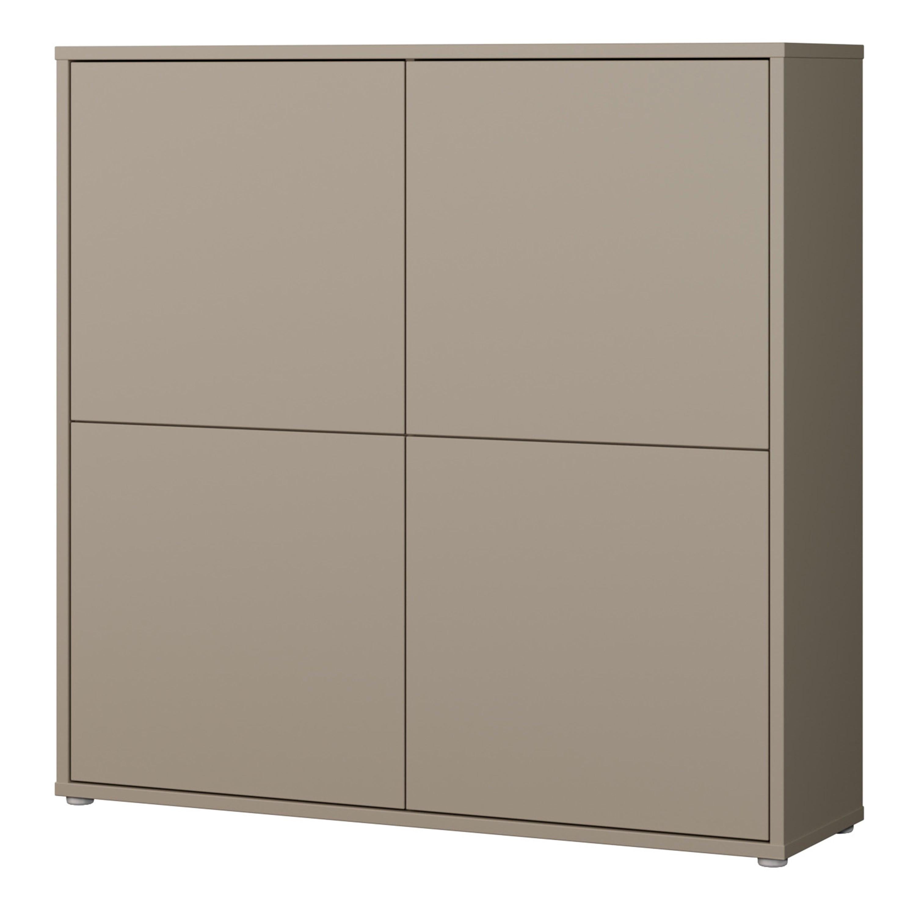 Alice Springs 4 Door Large Storage Cabinet with Push-to-Open Doors in Taupe - image 3