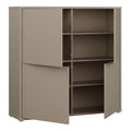 Alice Springs 4 Door Large Storage Cabinet with Push-to-Open Doors in Taupe - image 4