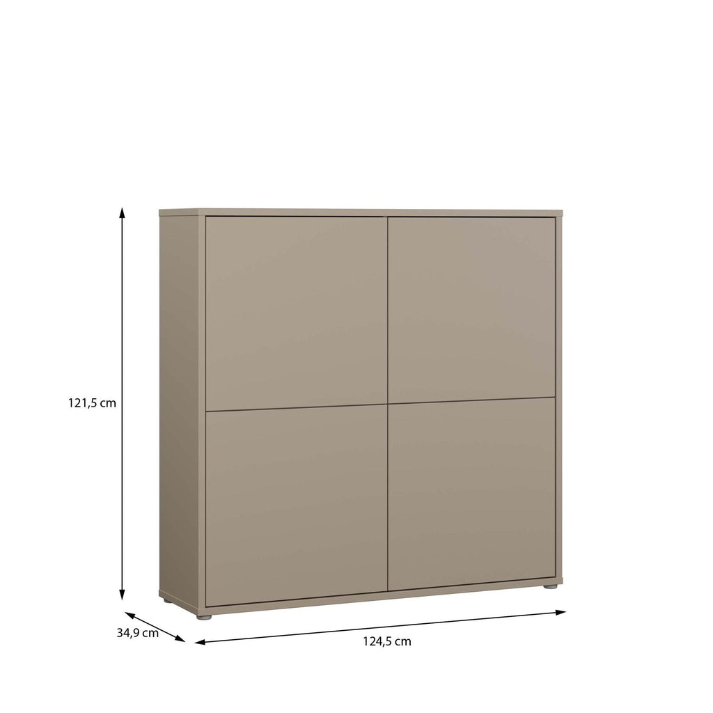 Alice Springs 4 Door Large Storage Cabinet with Push-to-Open Doors in Taupe - image 7