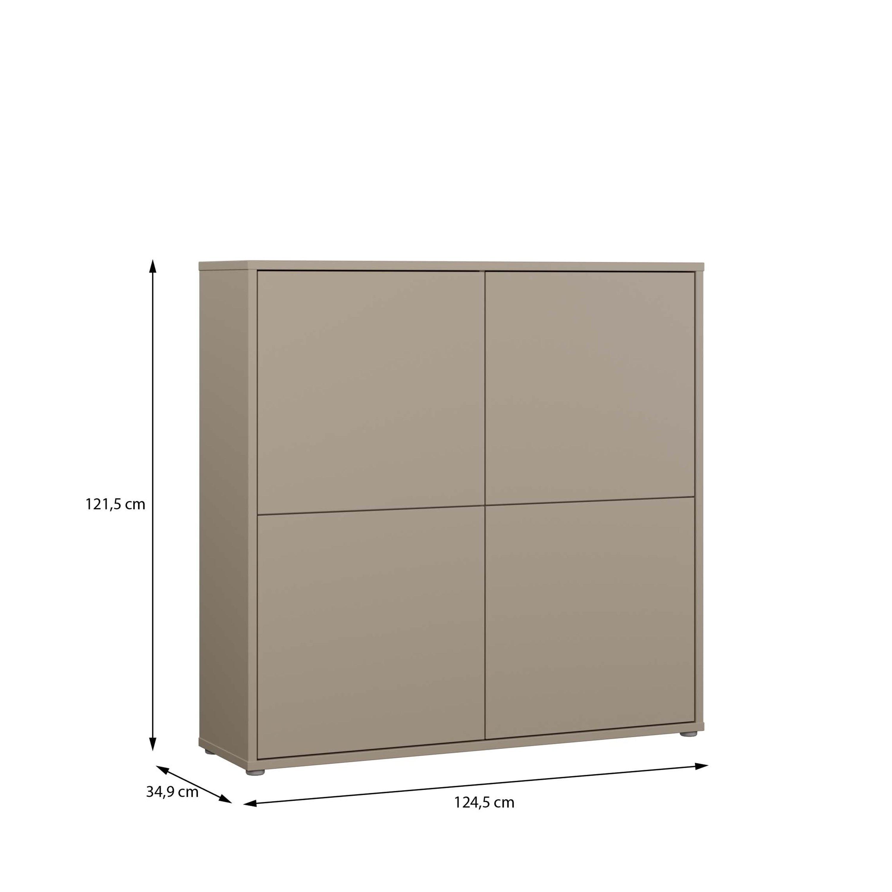 Alice Springs 4 Door Large Storage Cabinet with Push-to-Open Doors in Taupe - image 7