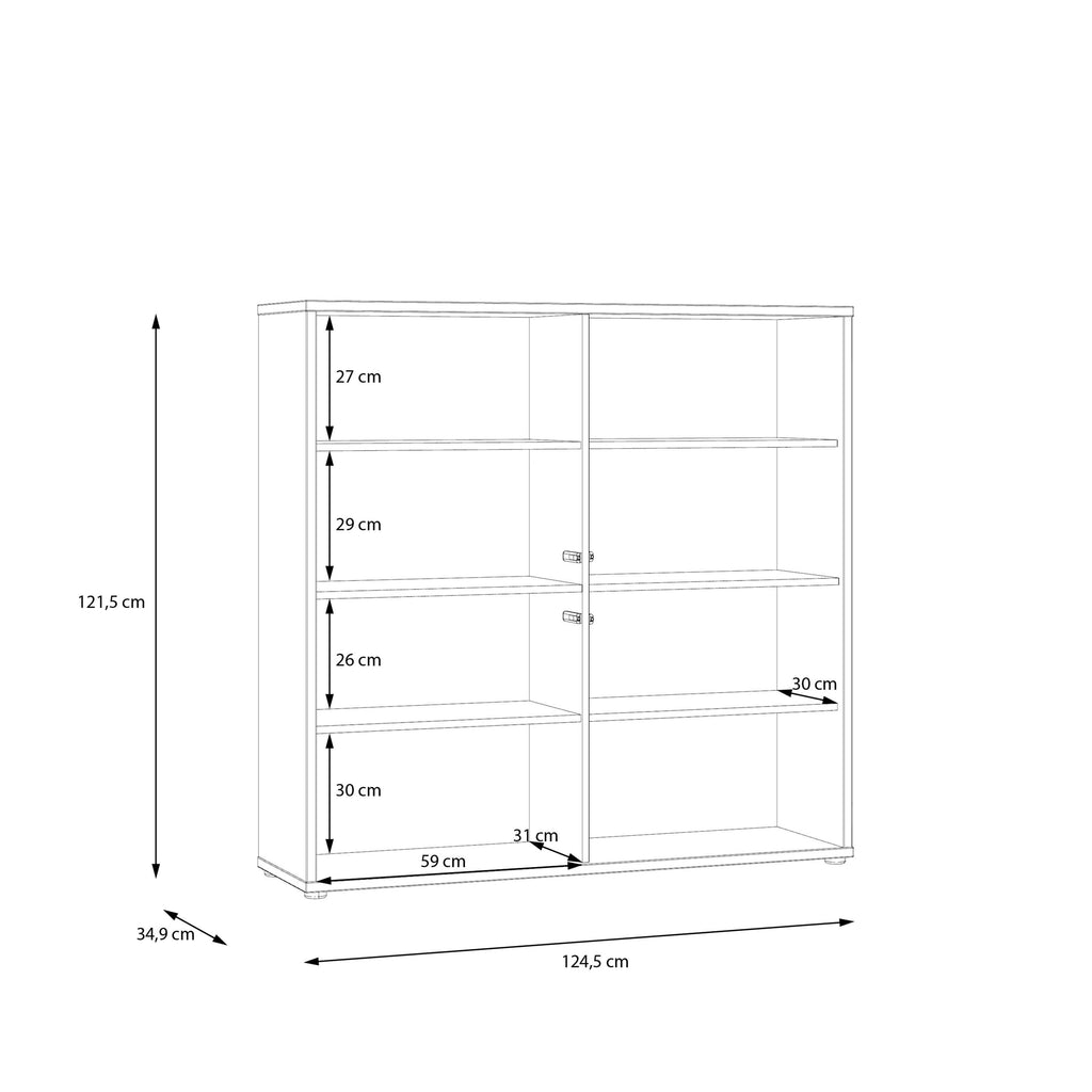 Alice Springs 4 Door Large Storage Cabinet with Push-to-Open Doors in Taupe - image 8
