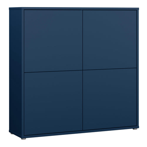 Alice Springs 4 Door Large Storage Cabinet with Push-to-Open Doors in Night Blue