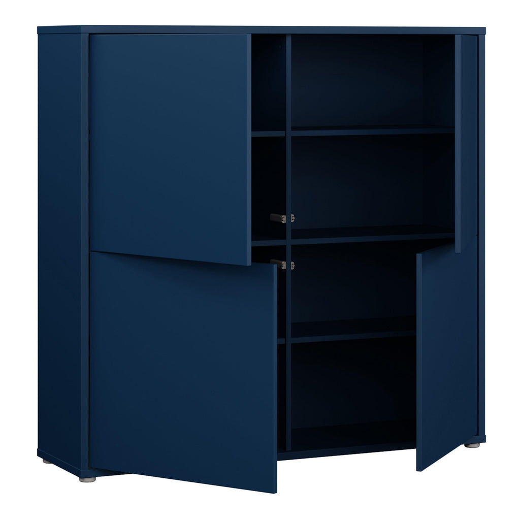 Alice Springs 4 Door Large Storage Cabinet with Push-to-Open Doors in Night Blue - image 4
