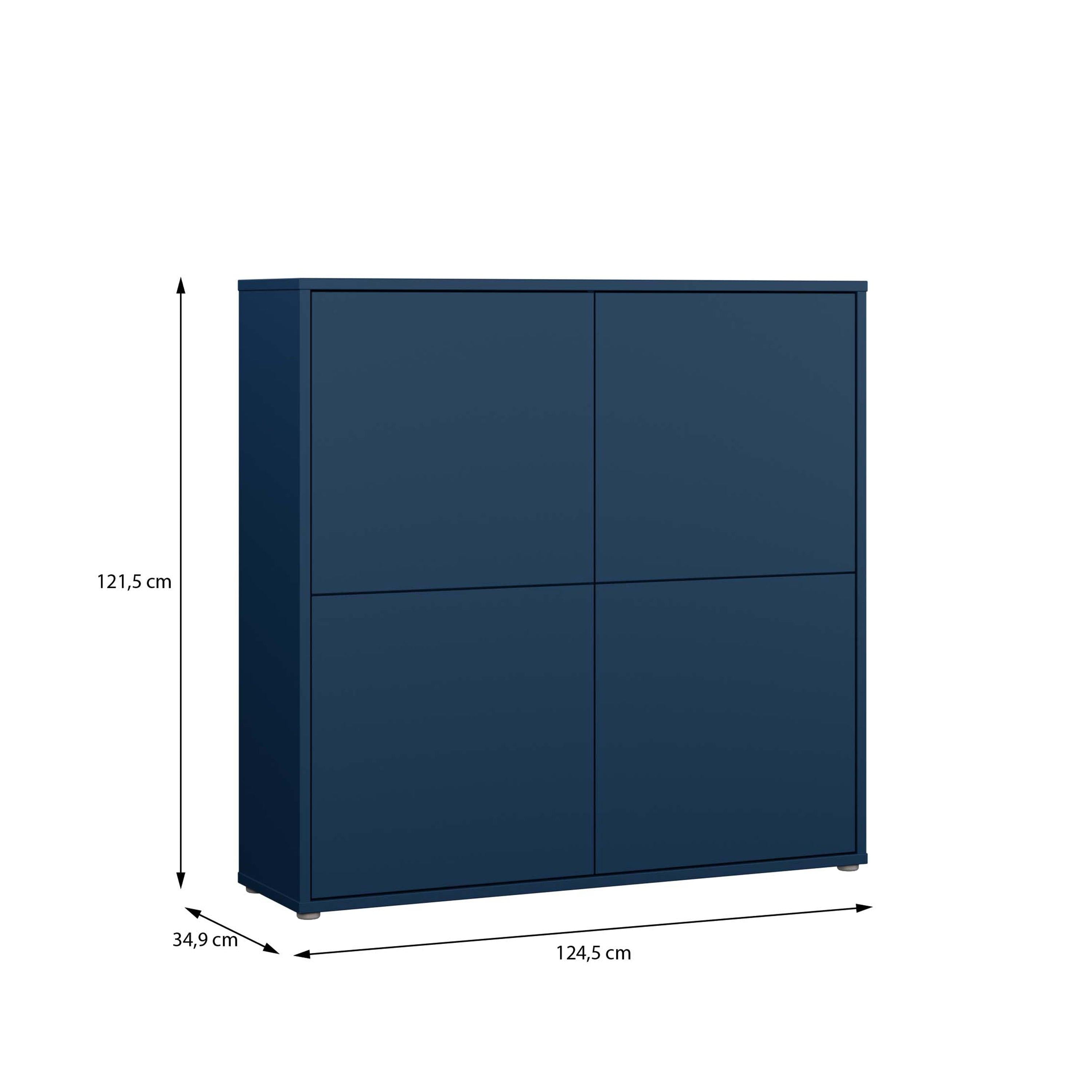 Alice Springs 4 Door Large Storage Cabinet with Push-to-Open Doors in Night Blue - image 7