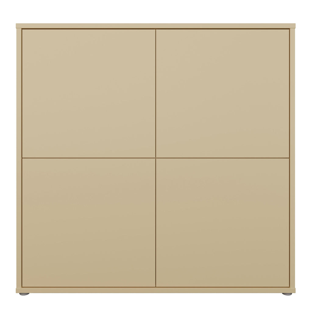 Alice Springs 4 Door Large Storage Cabinet with Push-to-Open Doors in Butter Yellow - image 2