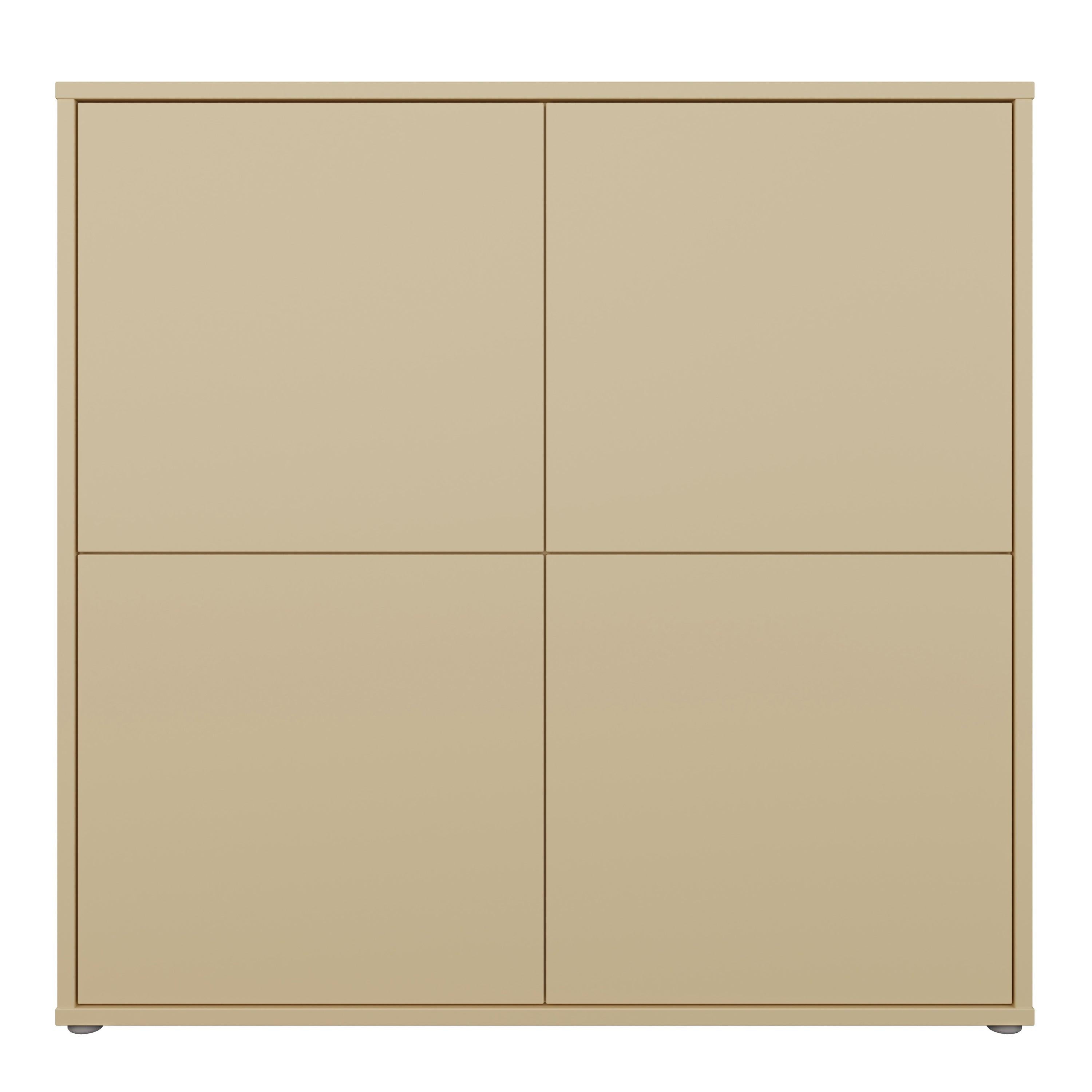Alice Springs 4 Door Large Storage Cabinet with Push-to-Open Doors in Butter Yellow - image 2