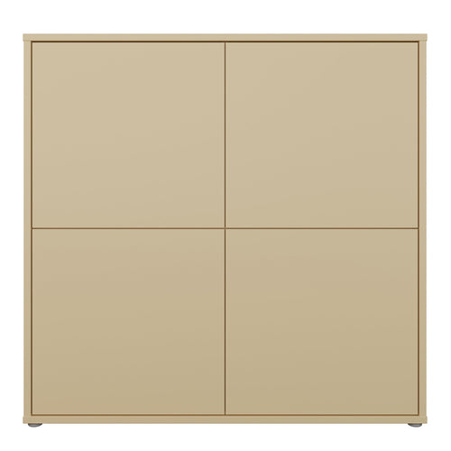 Alice Springs 4 Door Large Storage Cabinet with Push-to-Open Doors in Butter Yellow - image 2