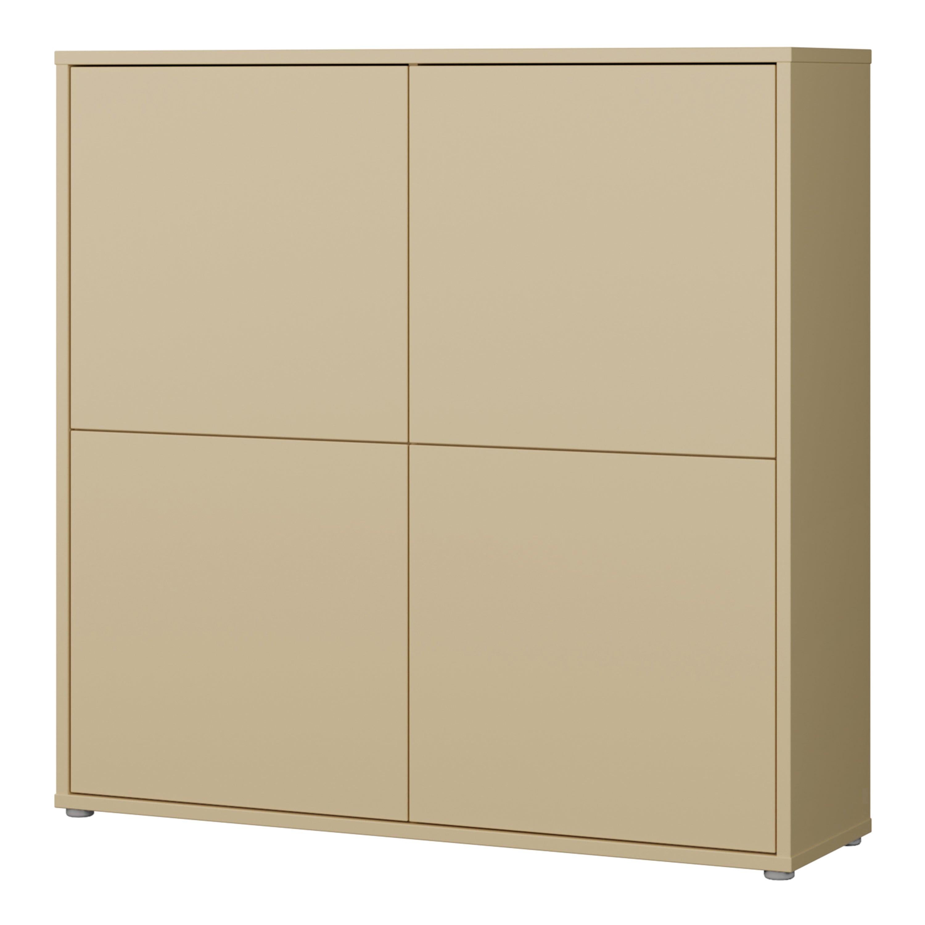 Alice Springs 4 Door Large Storage Cabinet with Push-to-Open Doors in Butter Yellow - image 3