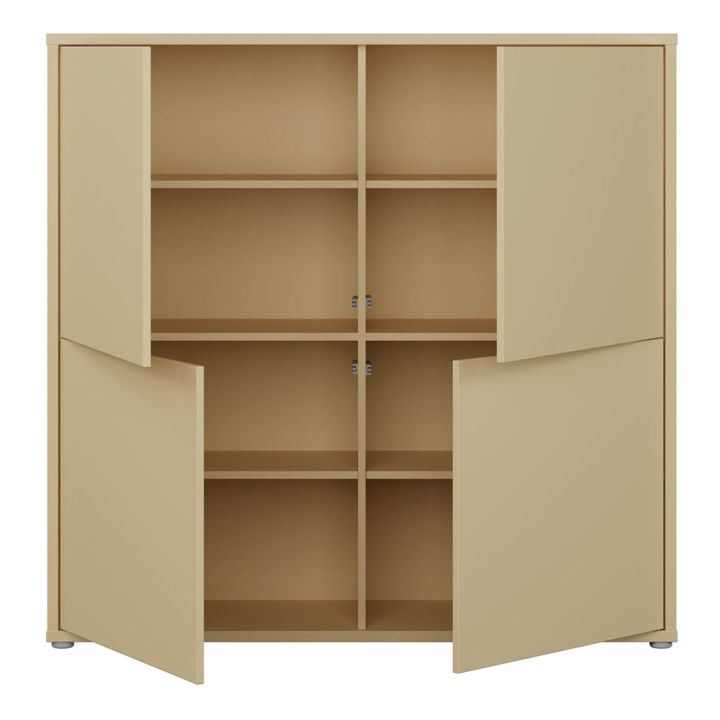 Alice Springs 4 Door Large Storage Cabinet with Push-to-Open Doors in Butter Yellow - image 5