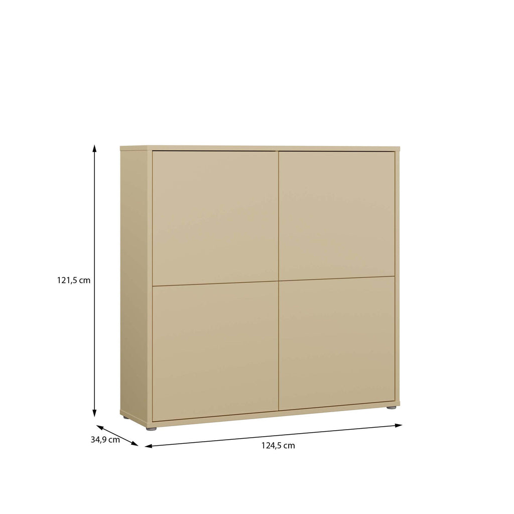 Alice Springs 4 Door Large Storage Cabinet with Push-to-Open Doors in Butter Yellow - image 7