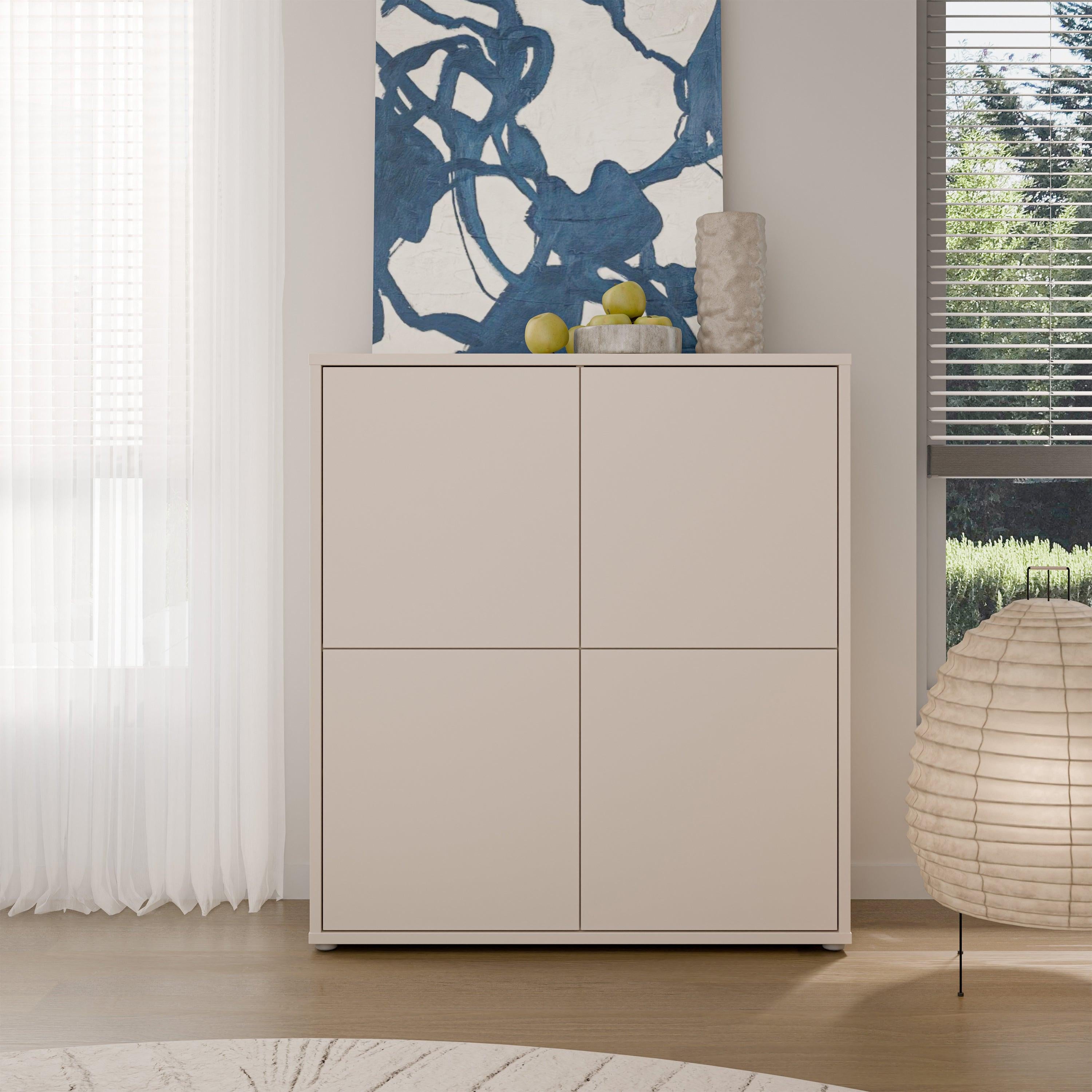 Alice Springs 4 Door Storage Cabinet with Push-to-Open Doors in Sand - image 6