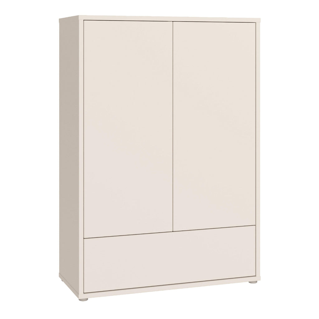 Alice Springs 2 Door Low Wardrobe with Push-to-Open Doors and Drawer in Sand