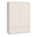 Alice Springs 2 Door Low Wardrobe with Push-to-Open Doors and Drawer in Sand