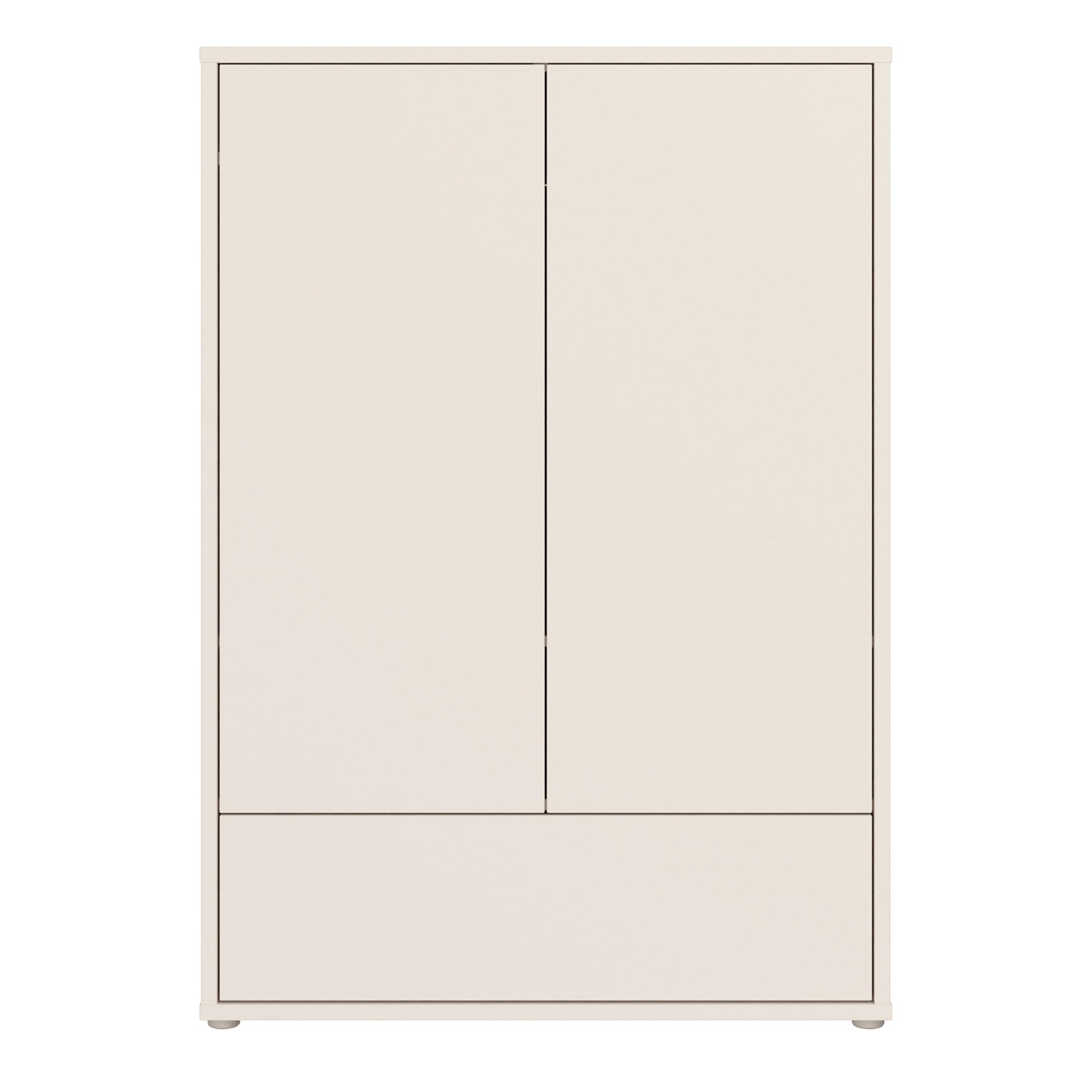 Alice Springs 2 Door Low Wardrobe with Push-to-Open Doors and Drawer in Sand - image 2