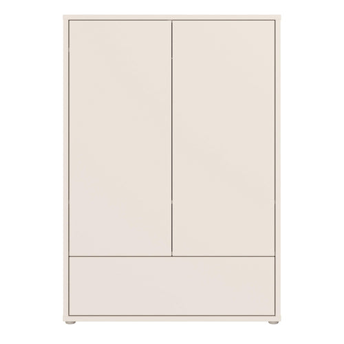 Alice Springs 2 Door Low Wardrobe with Push-to-Open Doors and Drawer in Sand - image 2