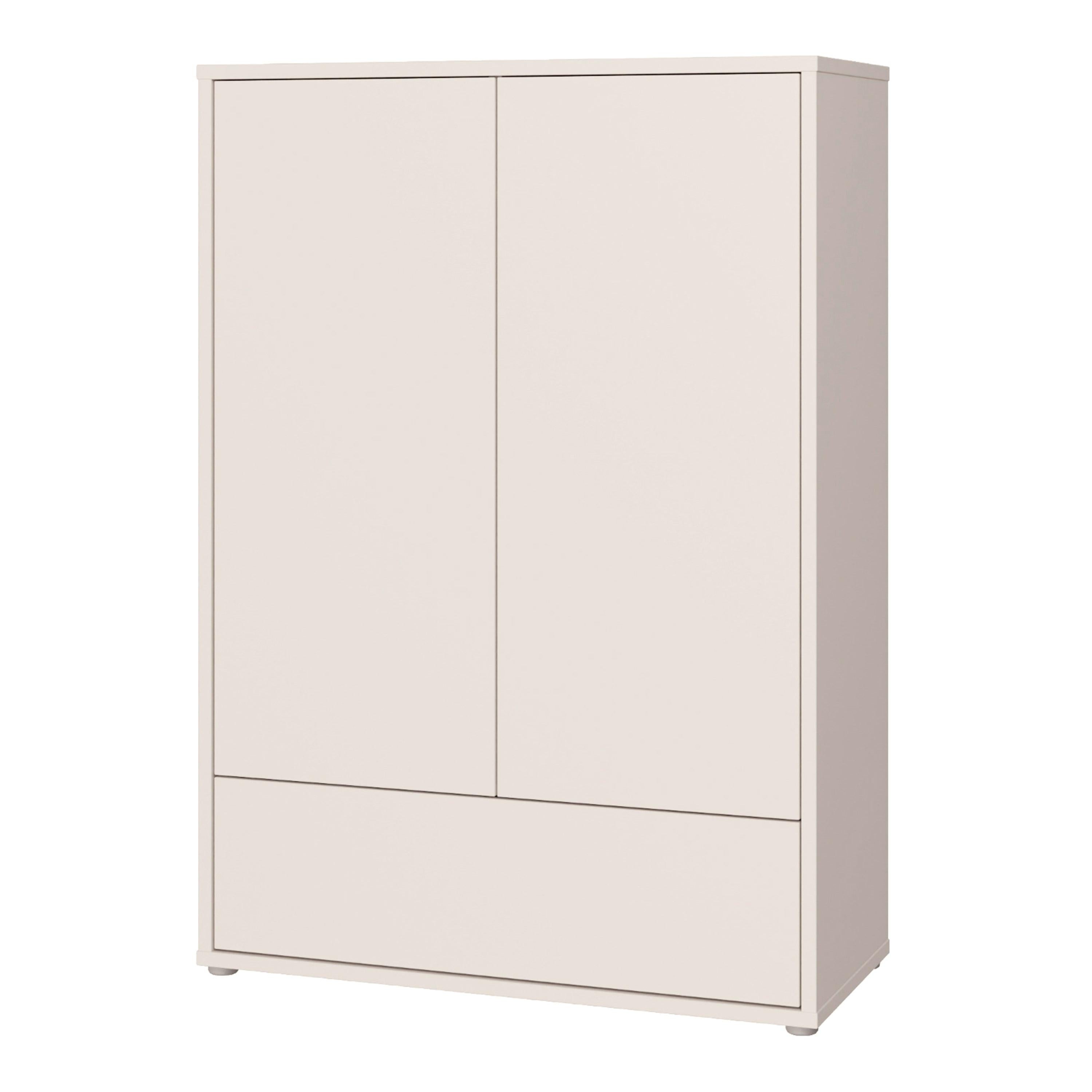 Alice Springs 2 Door Low Wardrobe with Push-to-Open Doors and Drawer in Sand - image 3