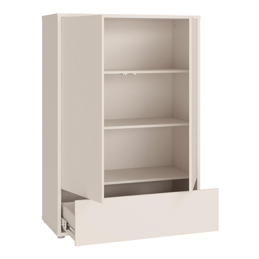 Alice Springs 2 Door Low Wardrobe with Push-to-Open Doors and Drawer in Sand - image 4