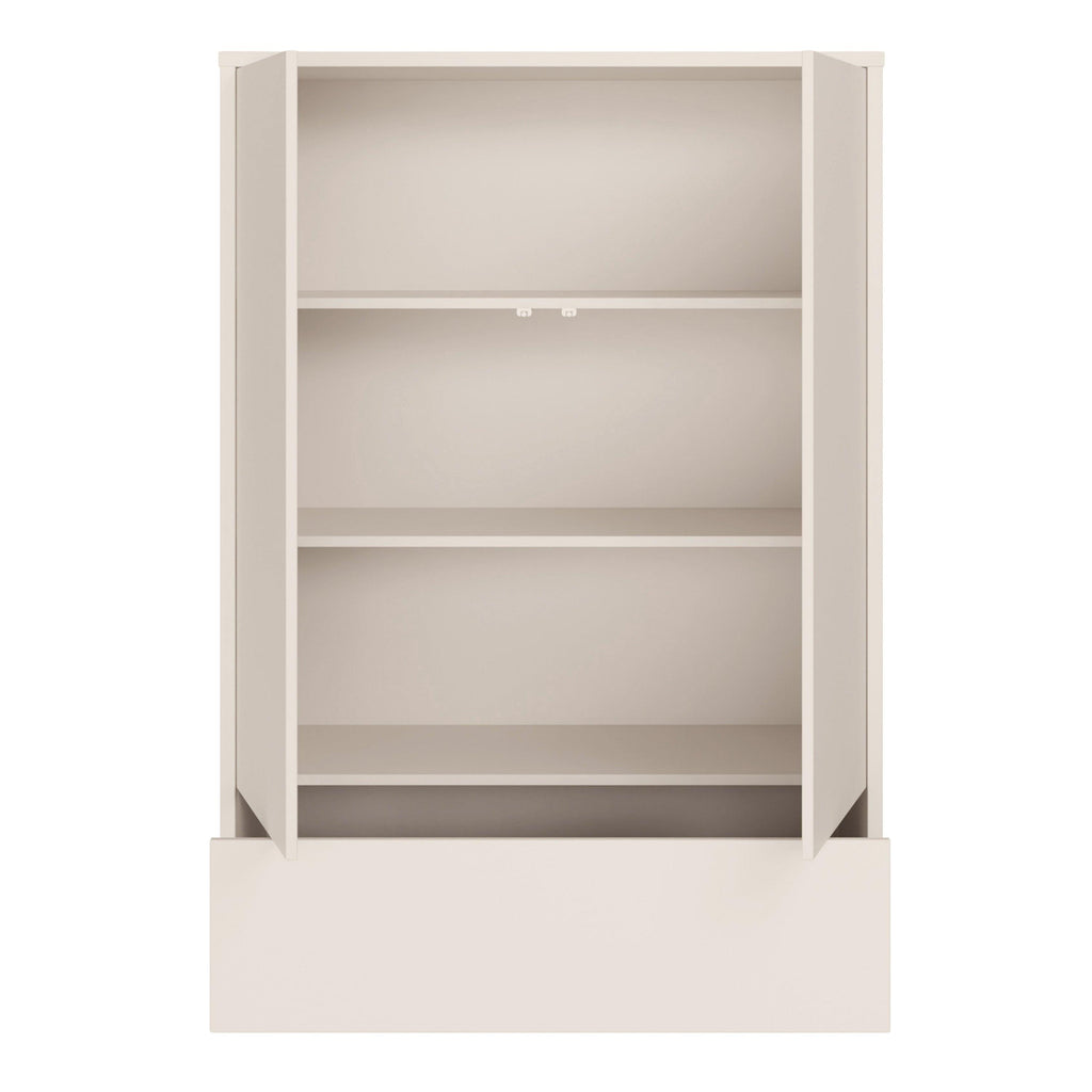 Alice Springs 2 Door Low Wardrobe with Push-to-Open Doors and Drawer in Sand - image 5