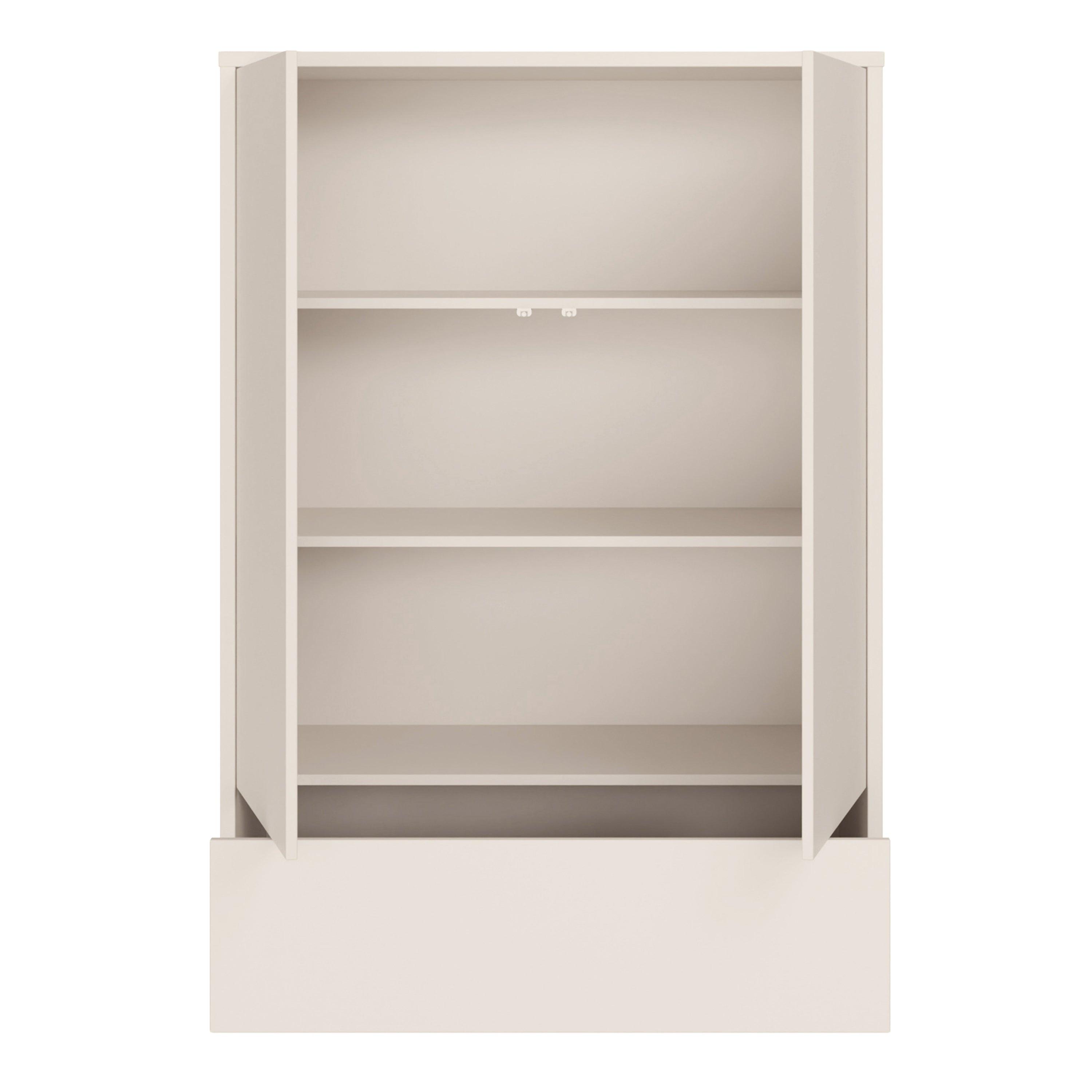 Alice Springs 2 Door Low Wardrobe with Push-to-Open Doors and Drawer in Sand - image 5