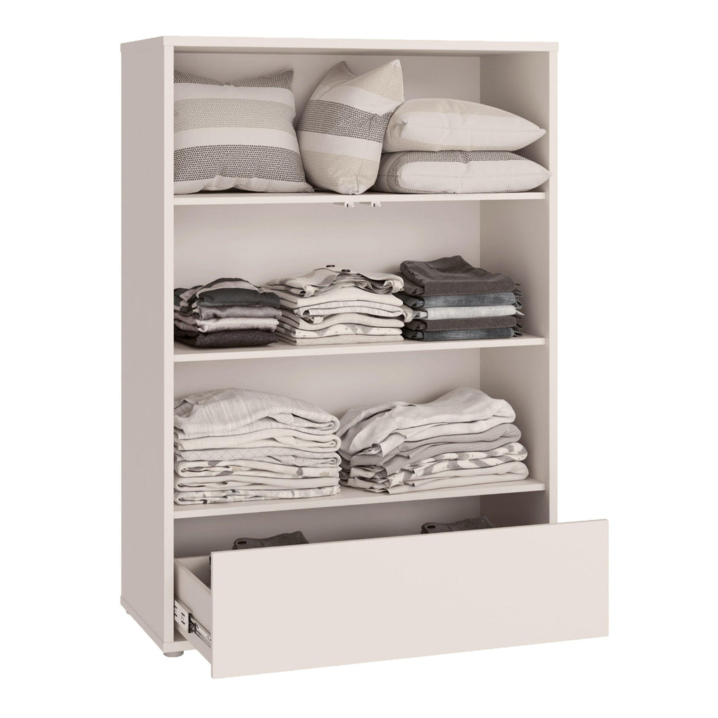 Alice Springs 2 Door Low Wardrobe with Push-to-Open Doors and Drawer in Sand - image 8