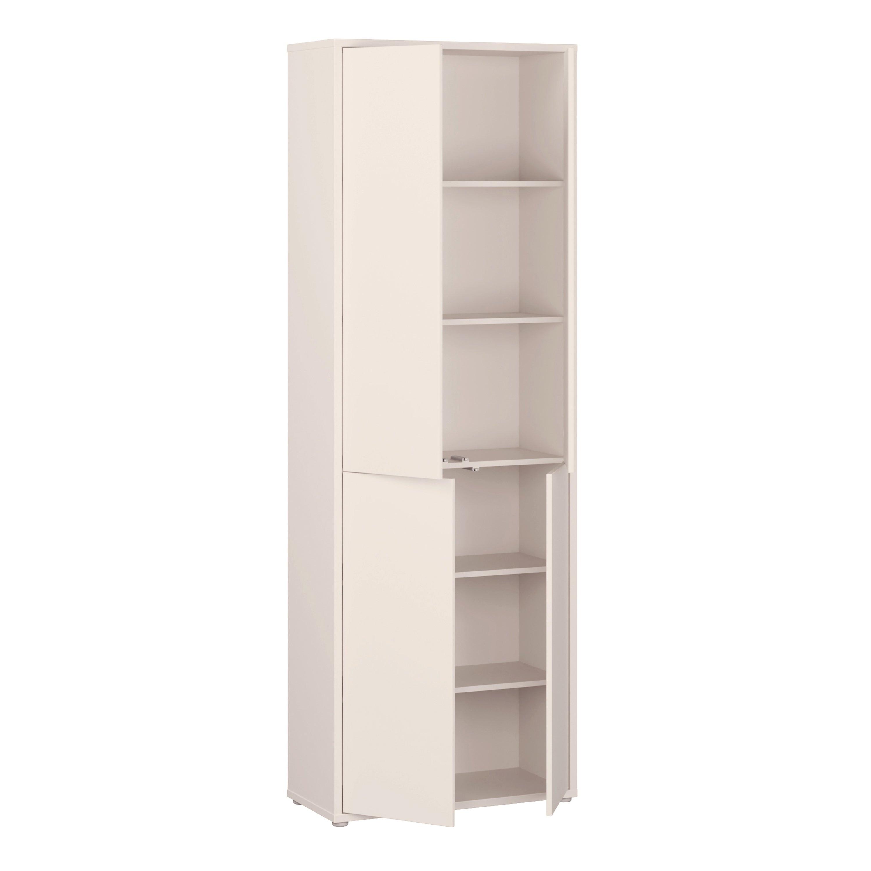 Alice Springs 4 Door Tall Storage Cabinet with Push-to-Open Doors in Sand - image 4