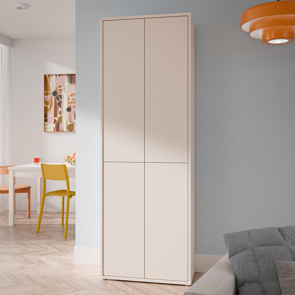 Alice Springs 4 Door Tall Storage Cabinet with Push-to-Open Doors in Sand - image 6