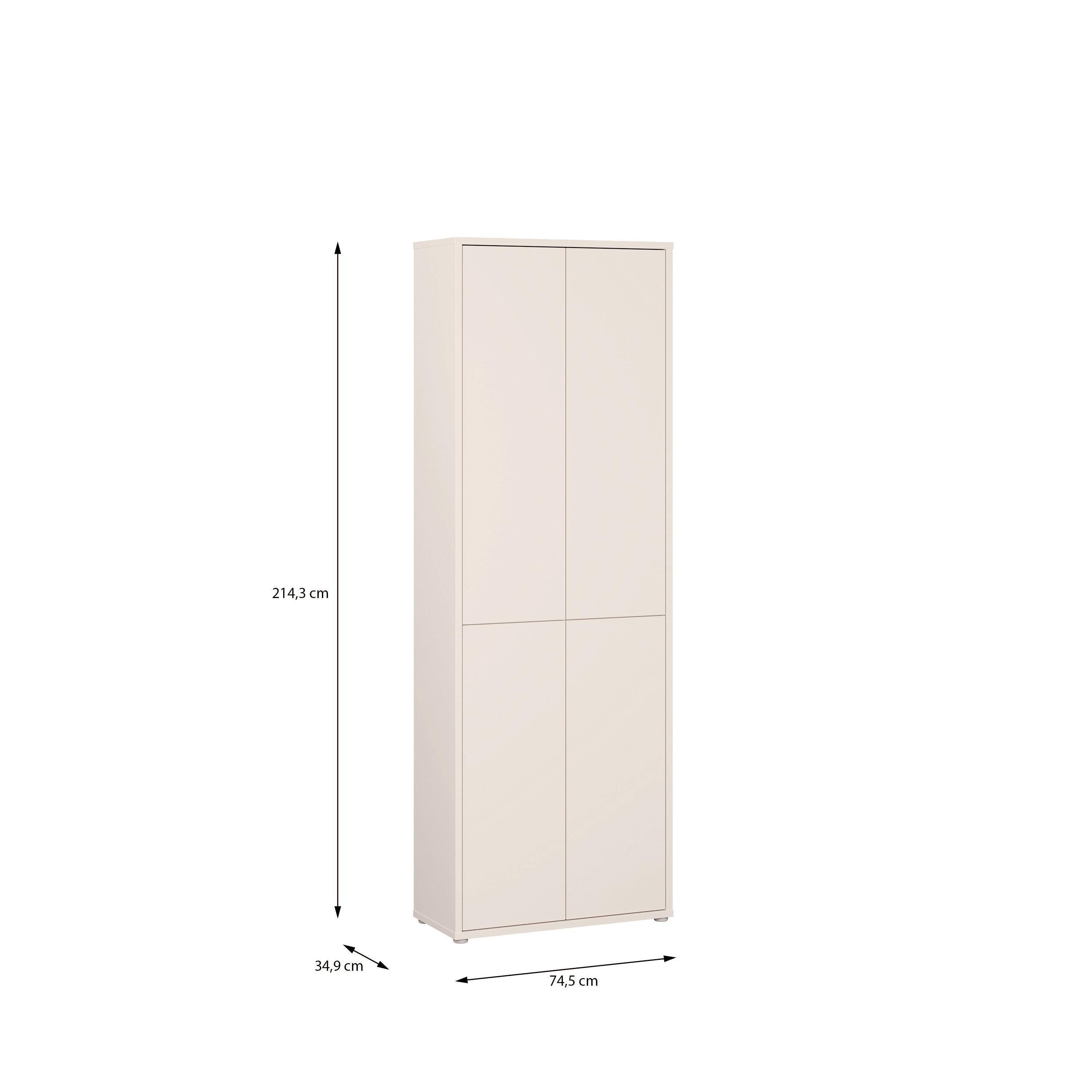 Alice Springs 4 Door Tall Storage Cabinet with Push-to-Open Doors in Sand - image 8