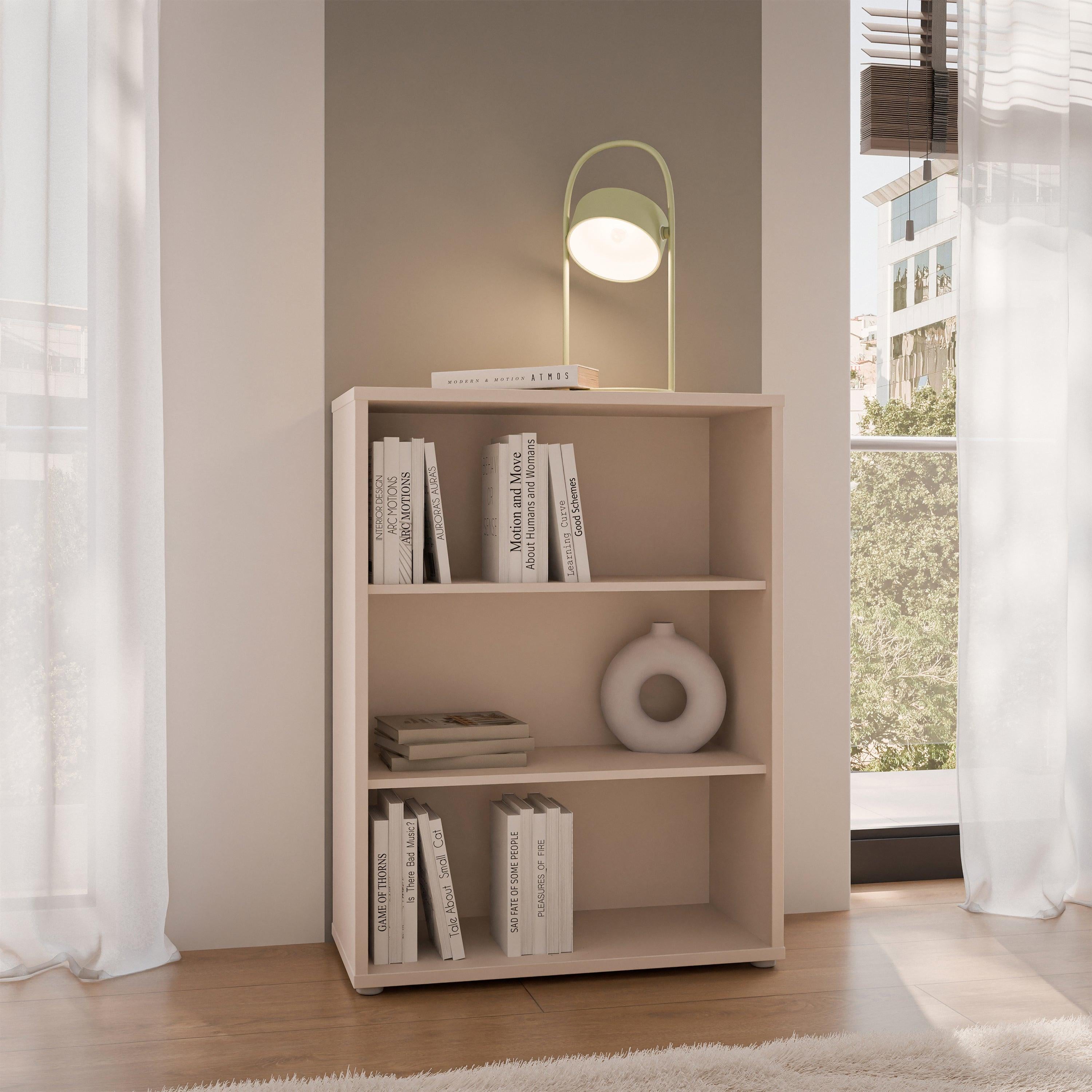 Alice Springs Low Wide Bookcase with Open Shelving in Sand - image 4