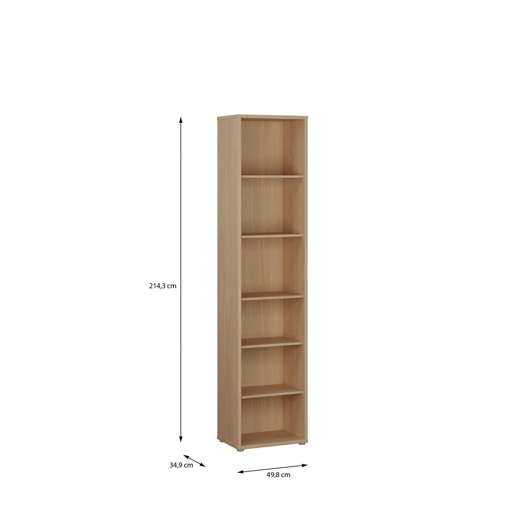 Alice Springs Tall Narrow Bookcase with 5 Shelves in Elegancia Oak - image 5