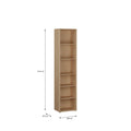 Alice Springs Tall Narrow Bookcase with 5 Shelves in Elegancia Oak - image 5