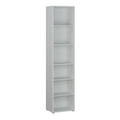 Alice Springs Tall Narrow Bookcase with 5 Shelves in Light Grey