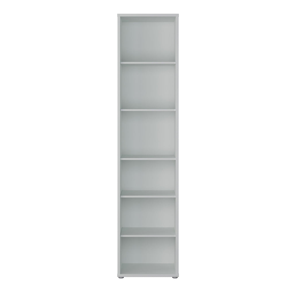Alice Springs Tall Narrow Bookcase with 5 Shelves in Light Grey - image 2