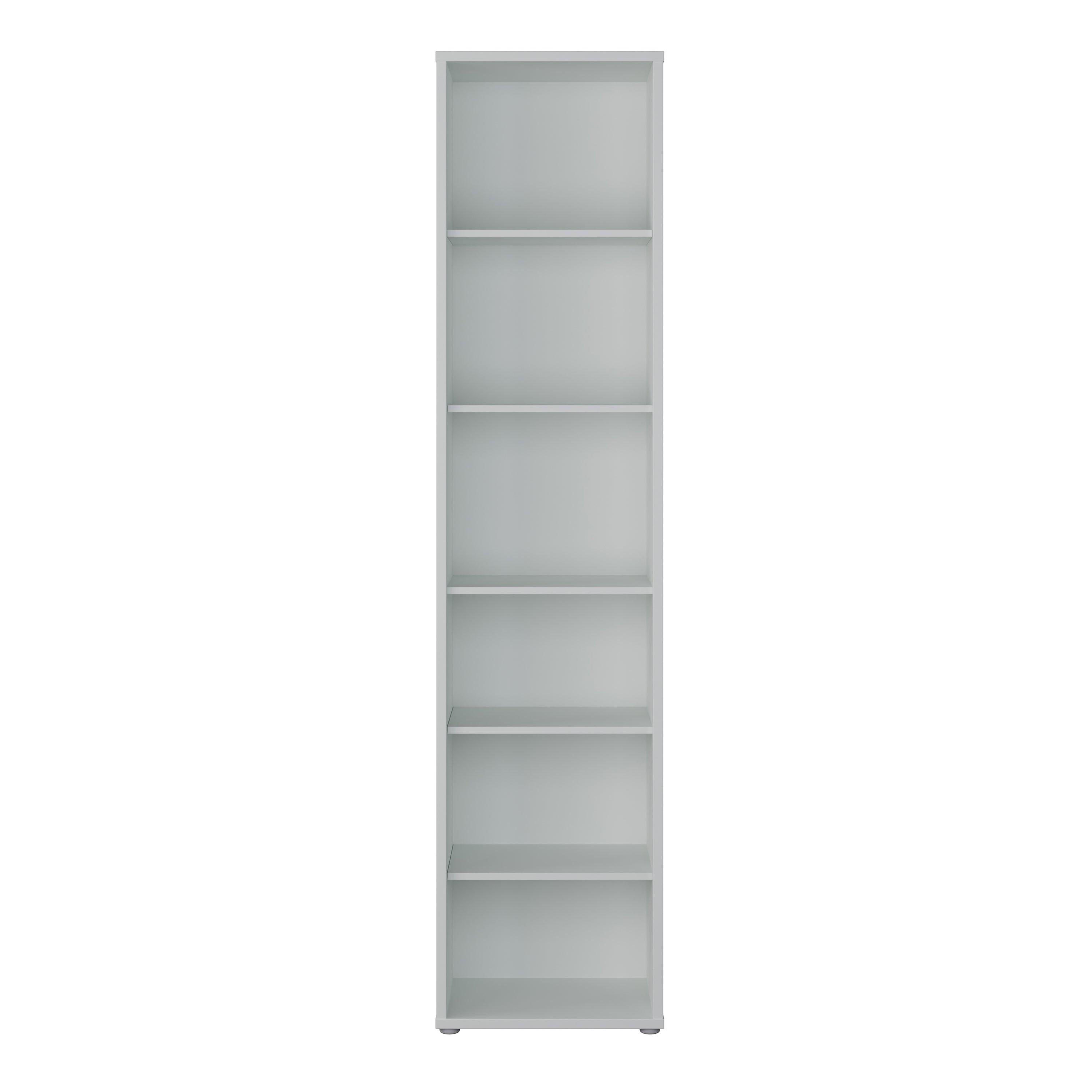 Alice Springs Tall Narrow Bookcase with 5 Shelves in Light Grey - image 2