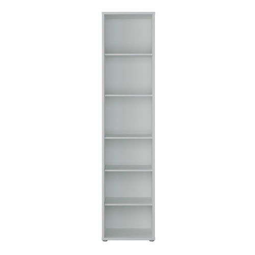 Alice Springs Tall Narrow Bookcase with 5 Shelves in Light Grey - image 2