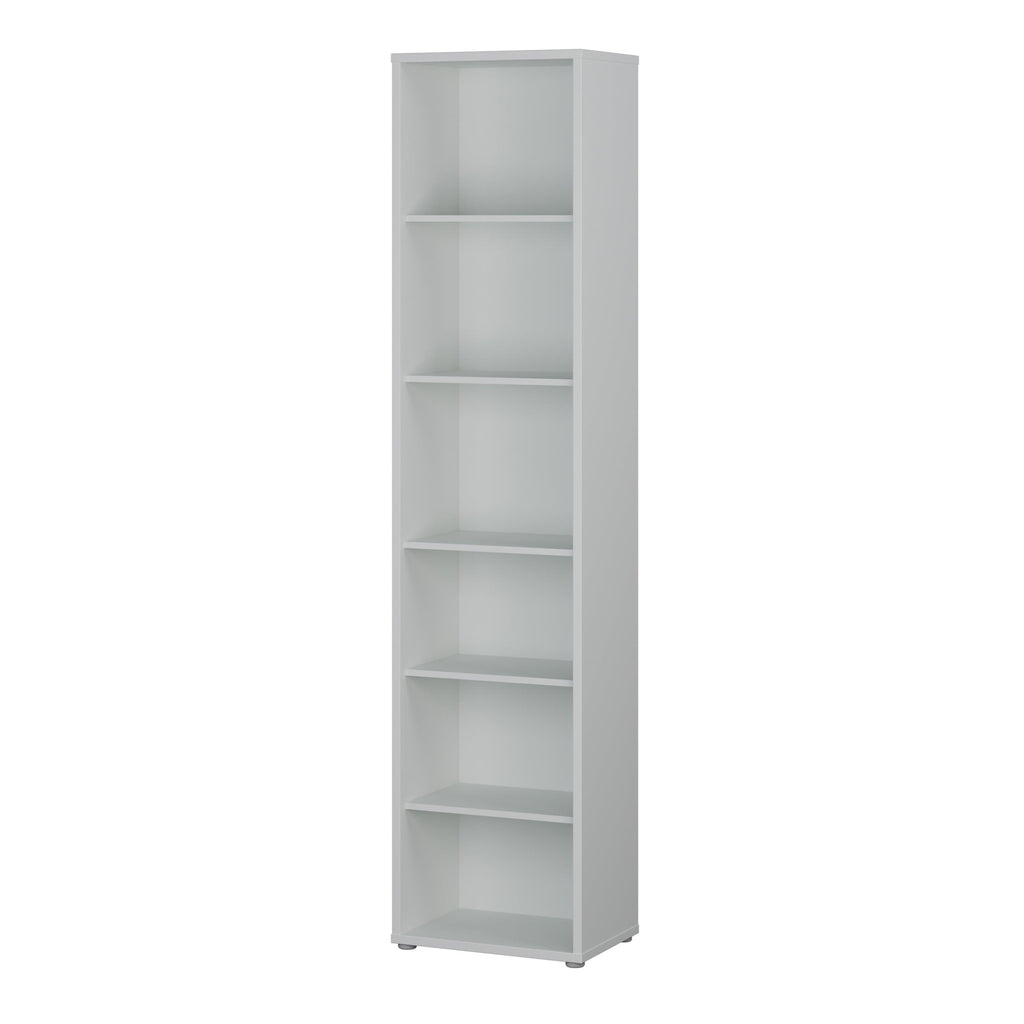 Alice Springs Tall Narrow Bookcase with 5 Shelves in Light Grey - image 3