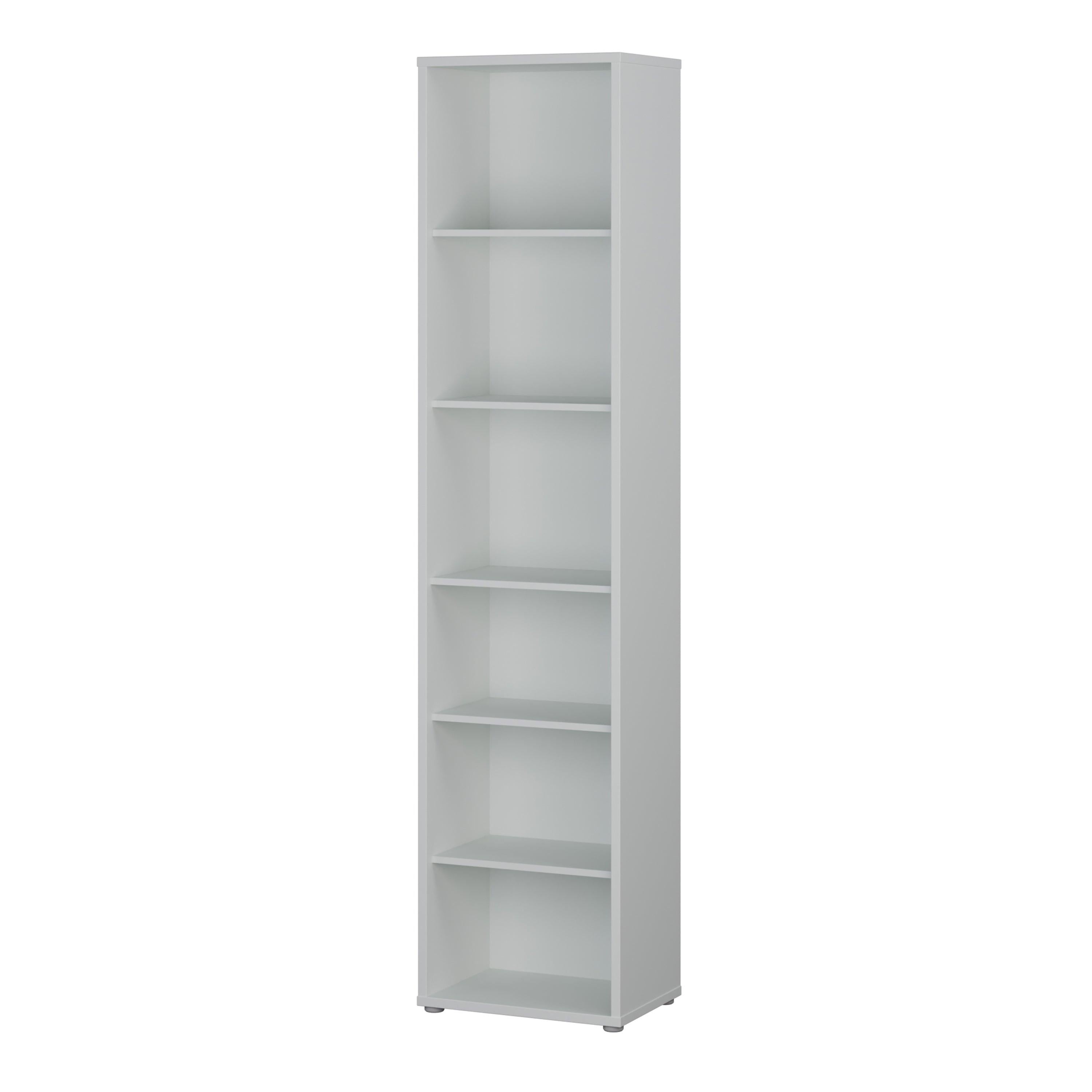 Alice Springs Tall Narrow Bookcase with 5 Shelves in Light Grey - image 3