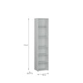 Alice Springs Tall Narrow Bookcase with 5 Shelves in Light Grey - image 5