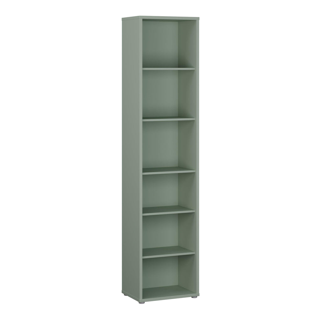 Alice Springs Tall Narrow Bookcase with 5 Shelves in Sage Green