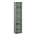 Alice Springs Tall Narrow Bookcase with 5 Shelves in Sage Green
