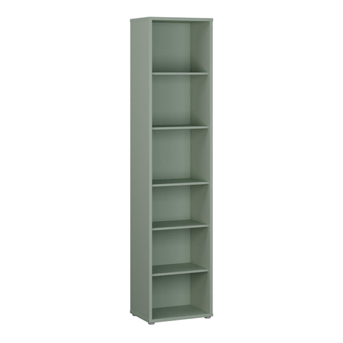 Alice Springs Tall Narrow Bookcase with 5 Shelves in Sage Green