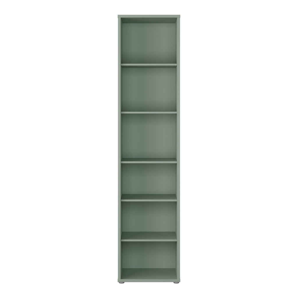 Alice Springs Tall Narrow Bookcase with 5 Shelves in Sage Green - image 2