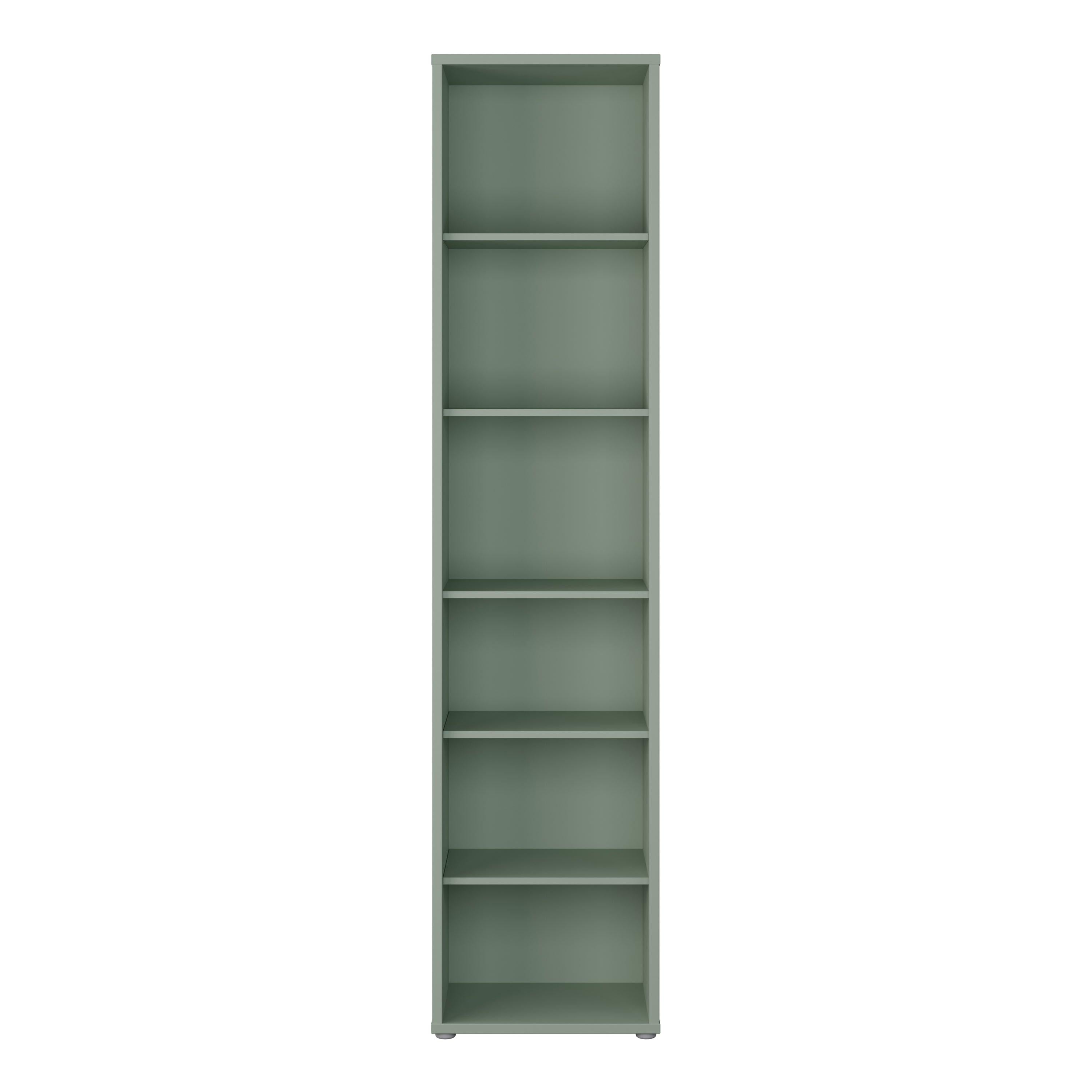 Alice Springs Tall Narrow Bookcase with 5 Shelves in Sage Green - image 2