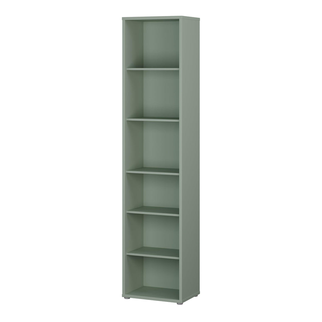 Alice Springs Tall Narrow Bookcase with 5 Shelves in Sage Green - image 3