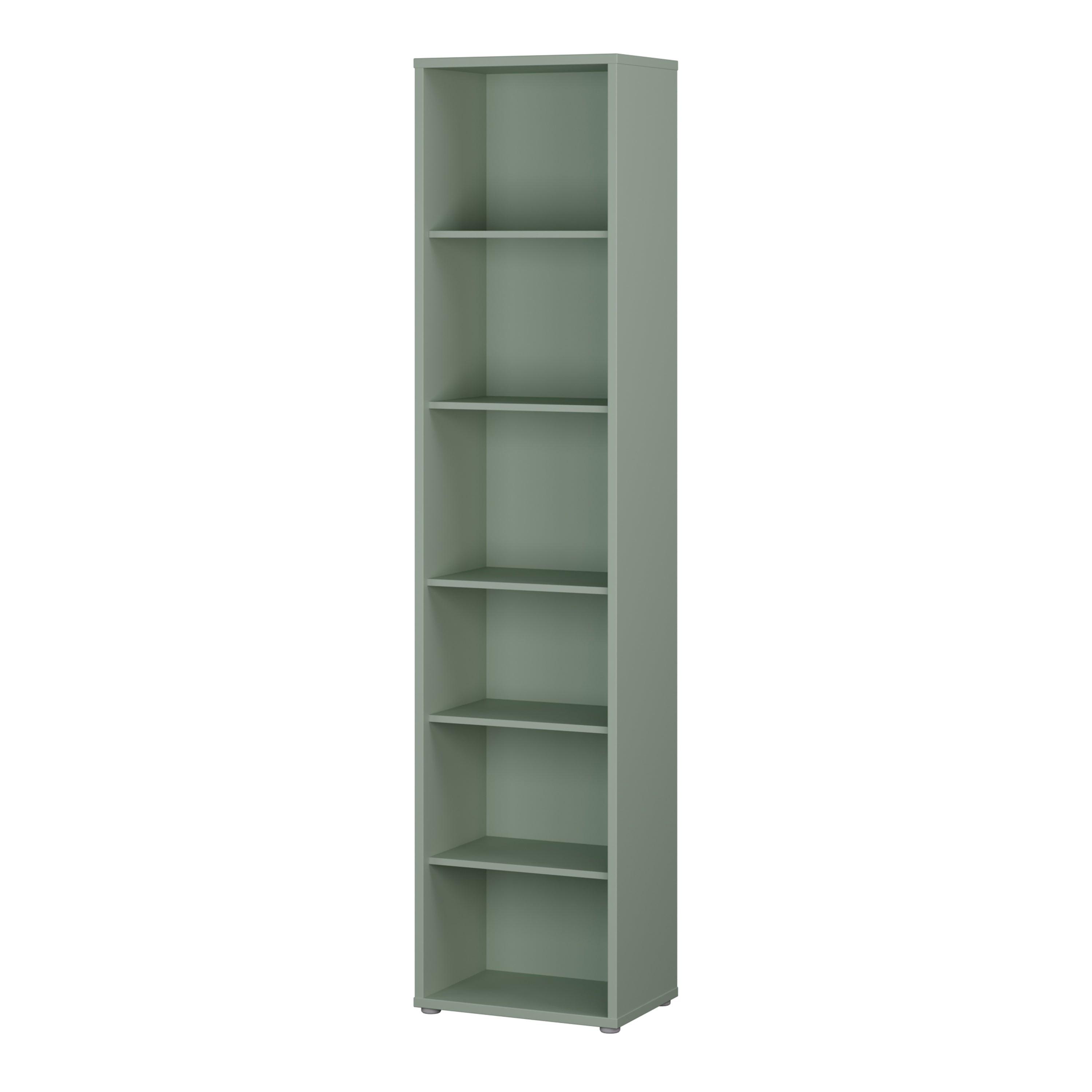 Alice Springs Tall Narrow Bookcase with 5 Shelves in Sage Green - image 3