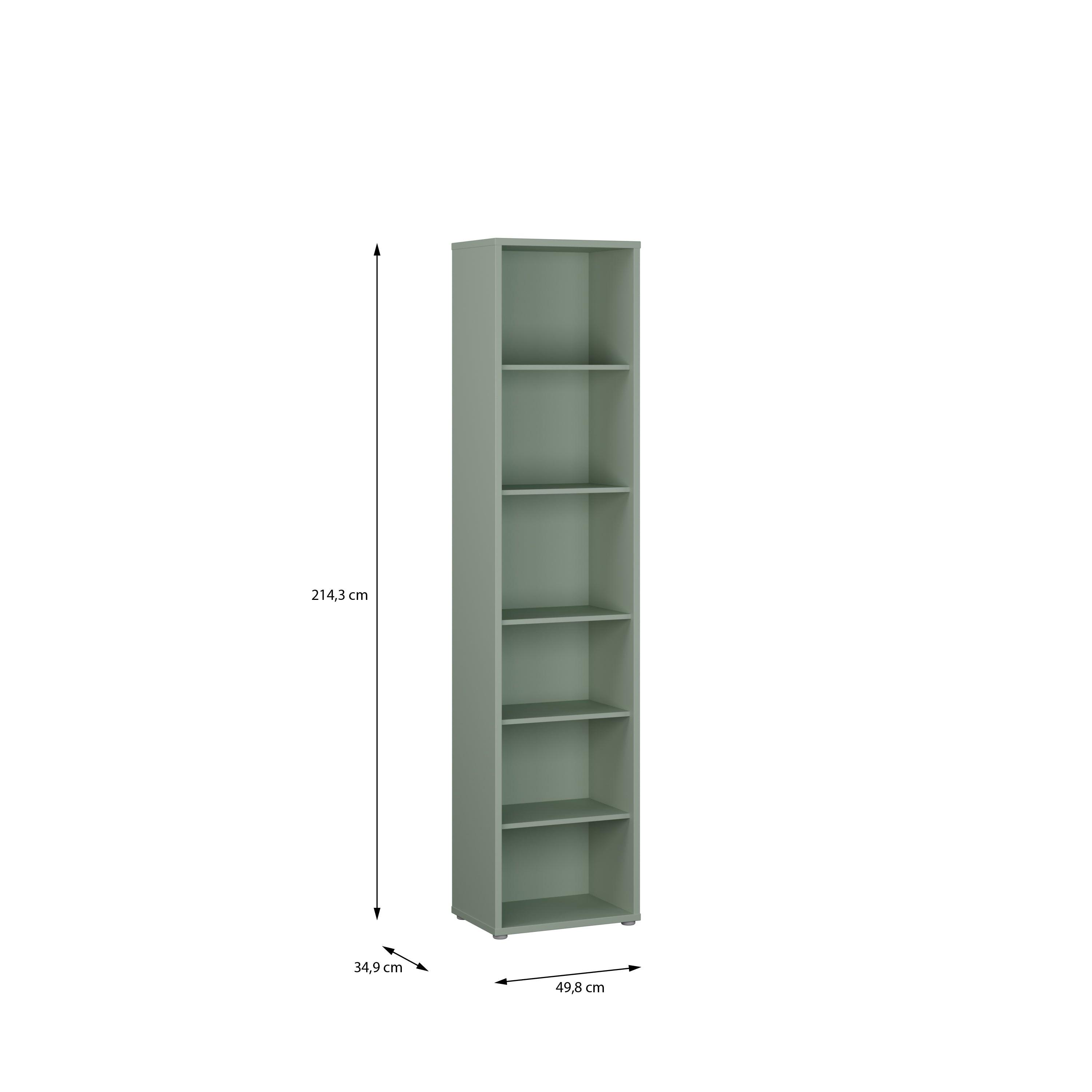 Alice Springs Tall Narrow Bookcase with 5 Shelves in Sage Green - image 5